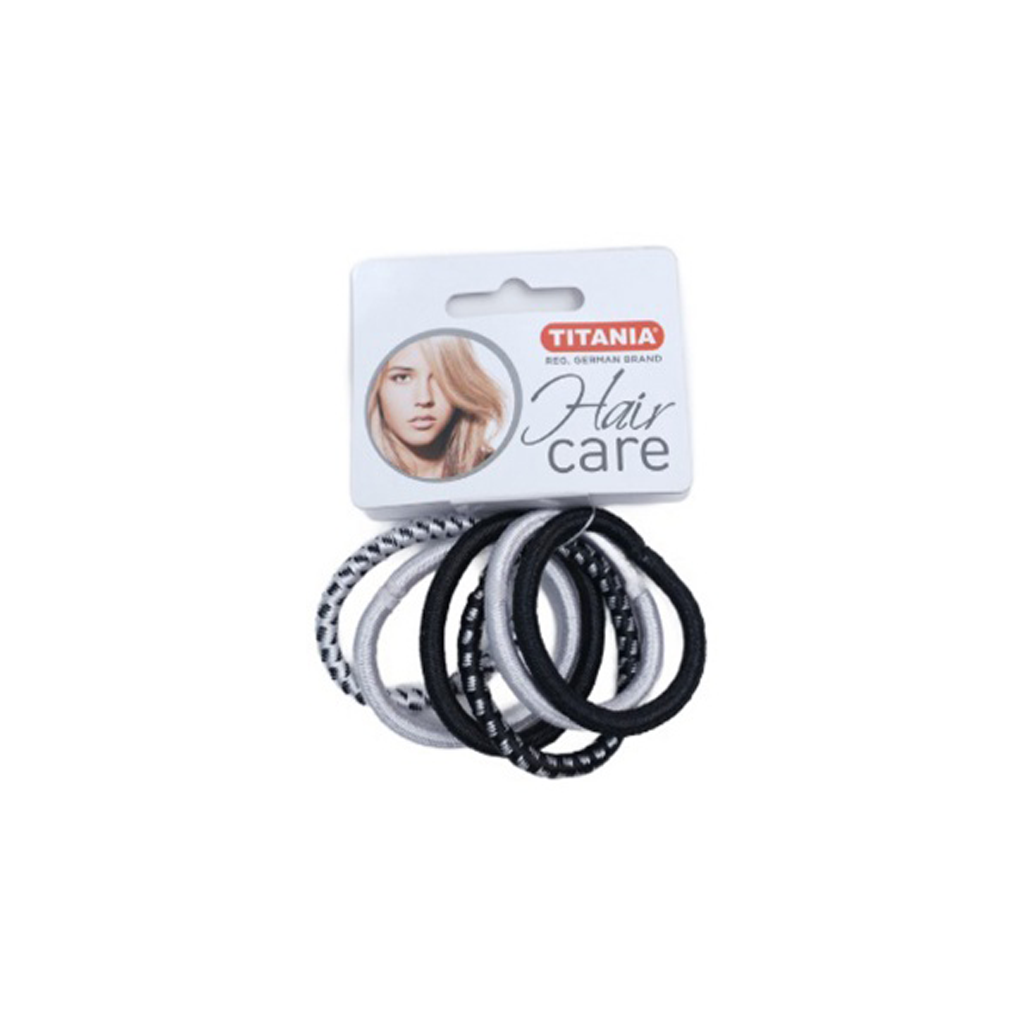 TITANIA-ELASTICS-6-PCS-MIX-BLACK-BLACKWHITE-WHITE-ART-NR-7866