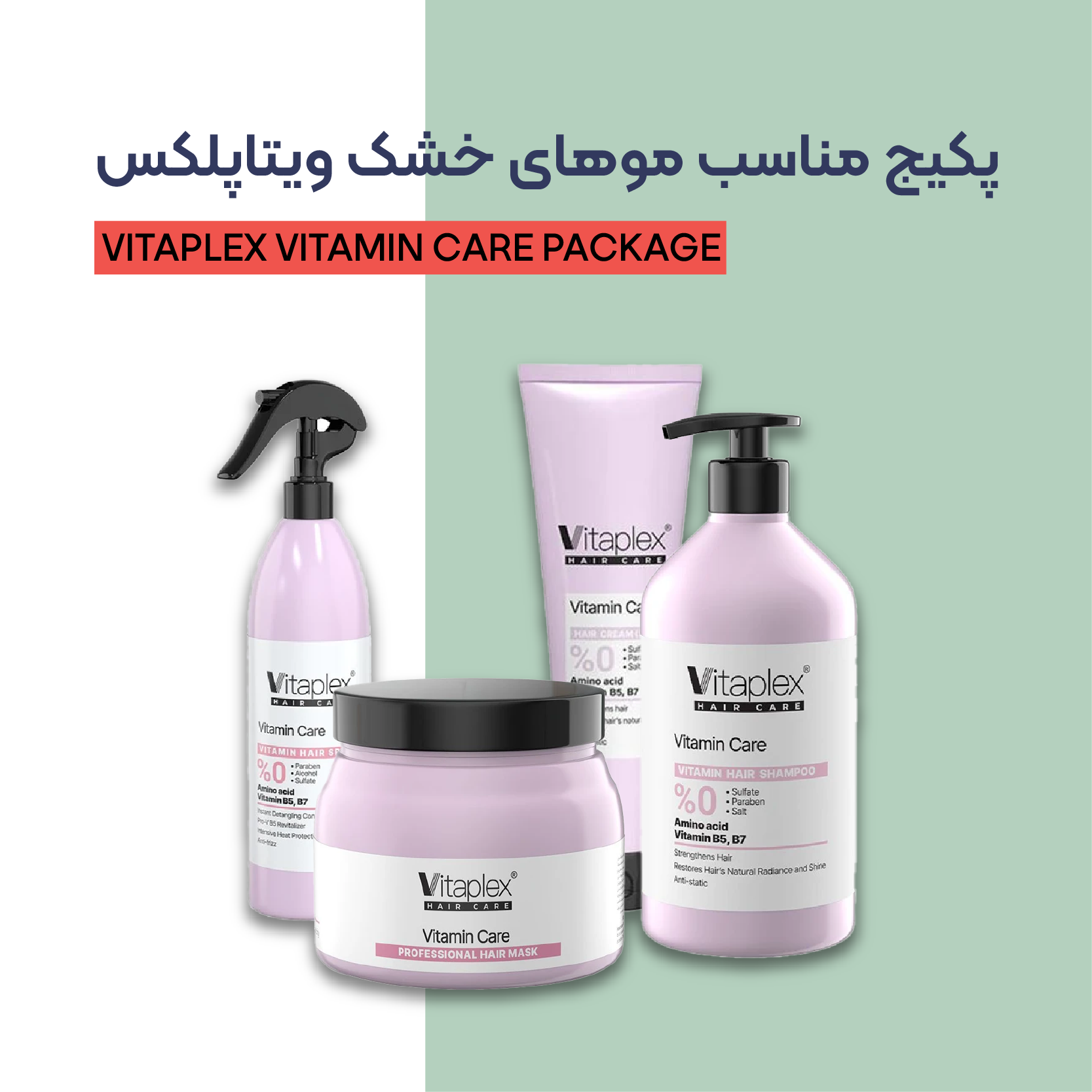 پکیج مناسب موهای خشک ویتاپلکس