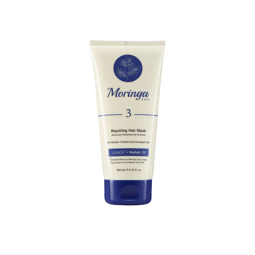 Repairing-hair-mask-3-for-for-keratin-treated &-damaged-hair-200-ml-MORINGA-EMO