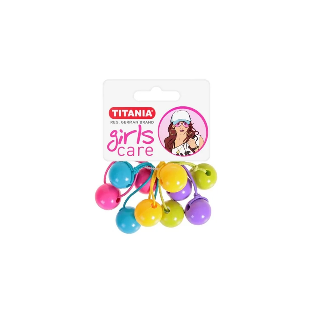 TITANIA-TWIN-BEAD-PONYTAILER-BALL-5-PCS-PINK-BLUE-YELLOW-PURPLE-GREEN-ART-NR-7982