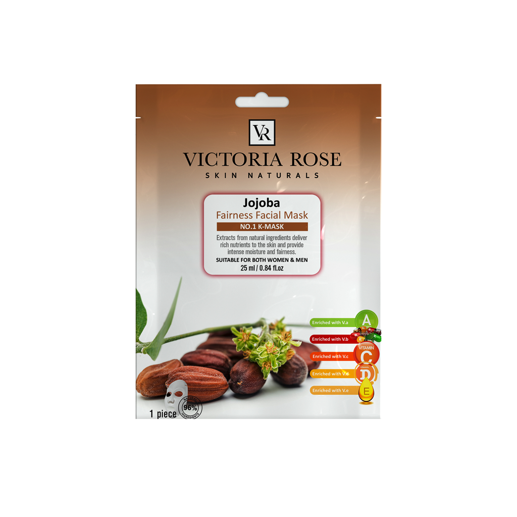 Victoria rose face sheet mask, jojoba Model, For all skin types