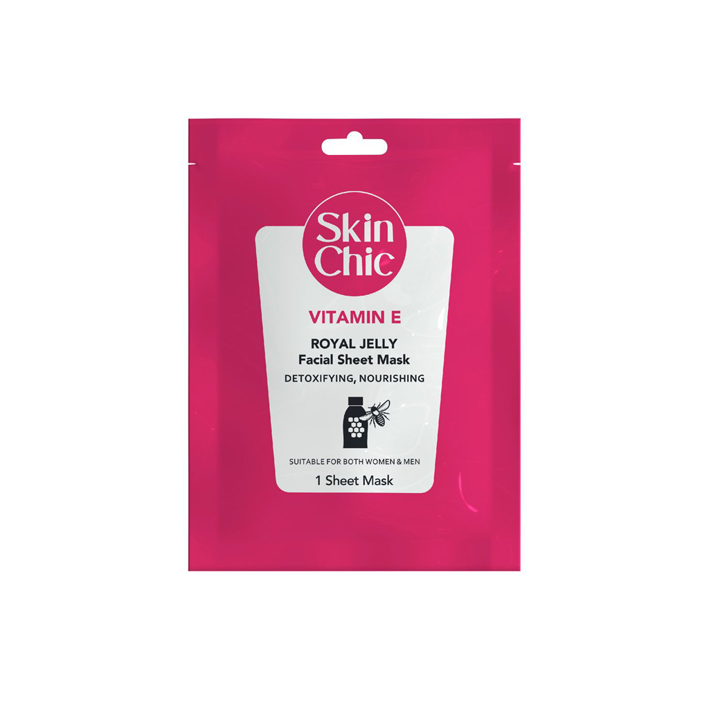 Vitamin-E-And-Royal-Jelly-Facial-Sheet-Mask-SKIN-CHIC