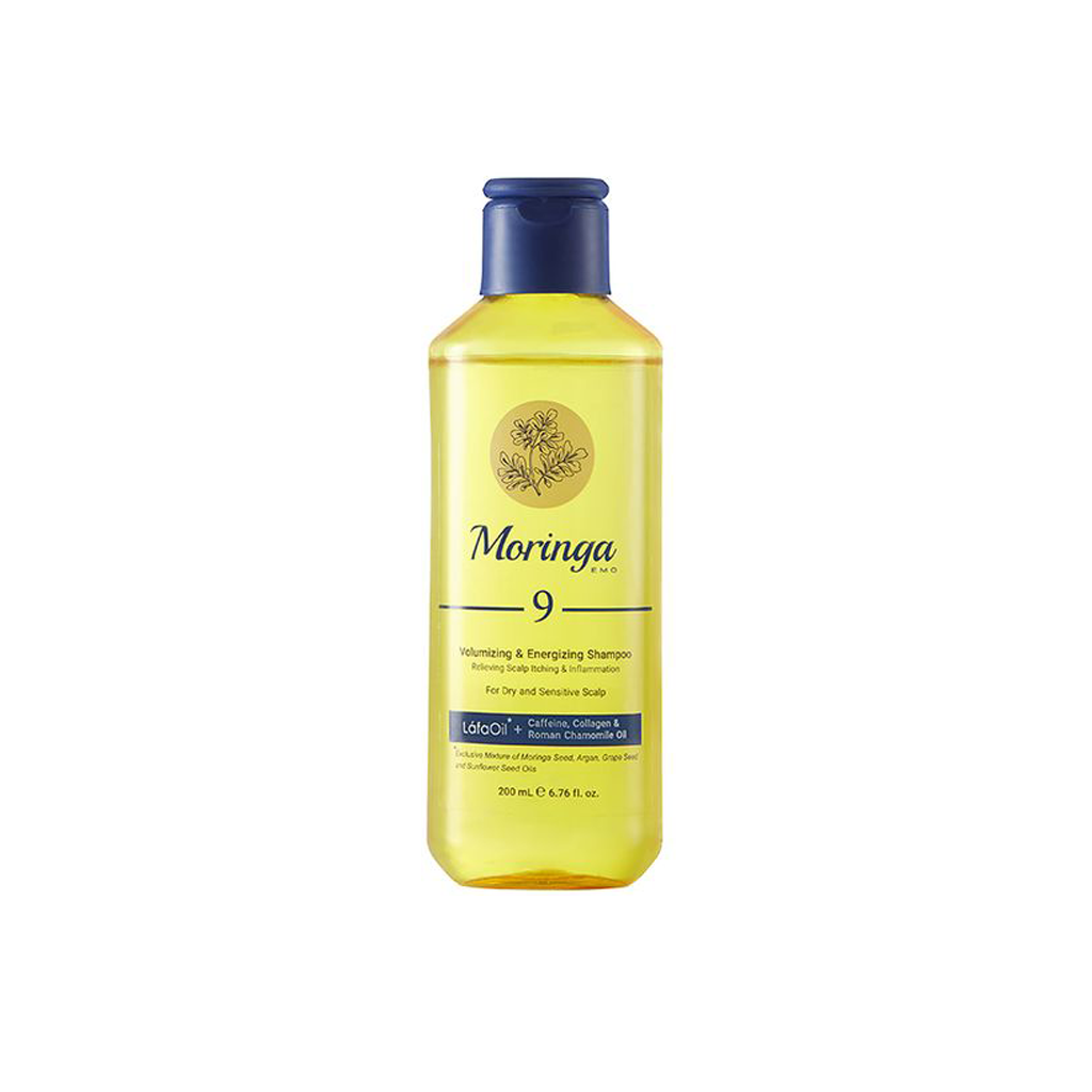 Volumizing & energizing shampoo 9 for hair dry & sensitive scalp MORINGA EMO