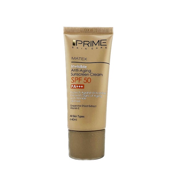 کرم ضد آفتاب بی رنگ جوان کننده SPF50 پرایم