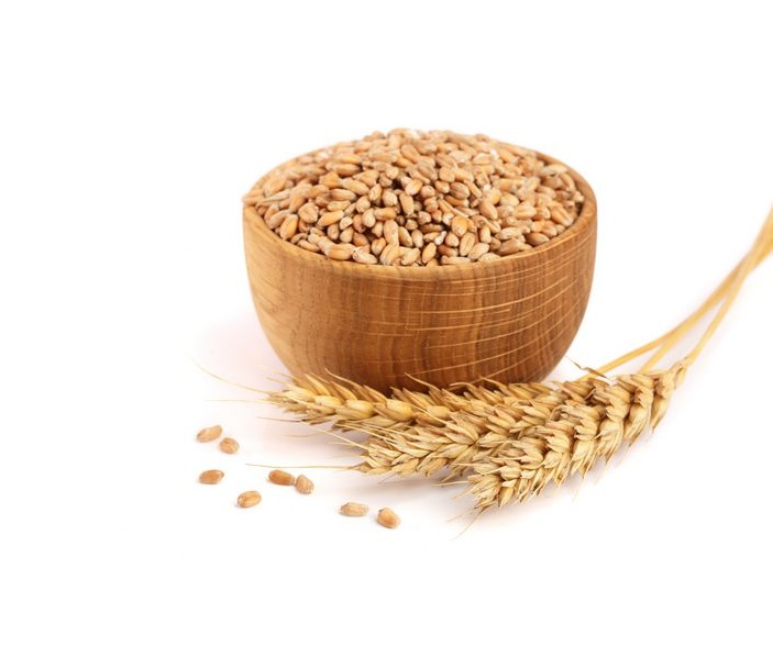 1497557-سنبله-گندم-و-دانه-گندم-در-یک-کاسه-چوبی-جدا-شده-بر-روی-زمینه-سفید