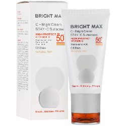 BRIGHT MAX C- BRIGHT CREAM STAY -C SUNSCREEN OIL FREE SPF 50 NATURAL TINT 2