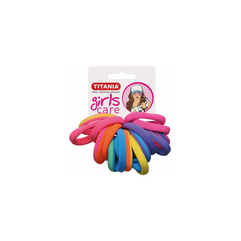 TITANIA-TERRY-PONYHOLDER-MIX-16-PCS-ROSE-PINK-ORANGE-BLUE-YELLOW-LILAC-ART-NR-7828