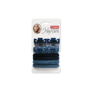 گیره و کش مو 4 عددی آبی و آبی روشن تیتانیا