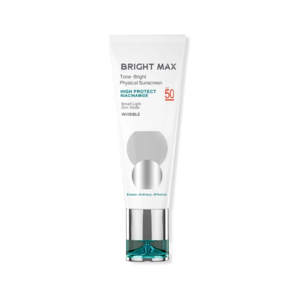 کرم ضد آفتاب فیزیکال SPF50 بی رنگ برایت مکس